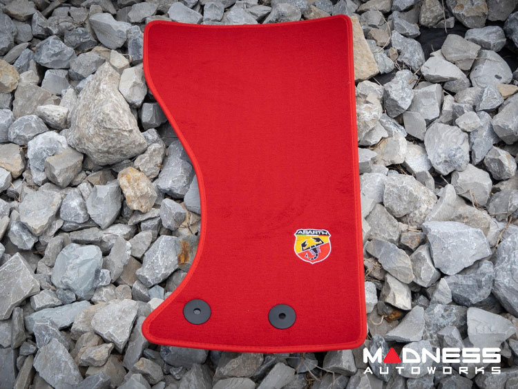 FIAT 124 Floor Mats - Red Carpet w/ ABARTH Crest